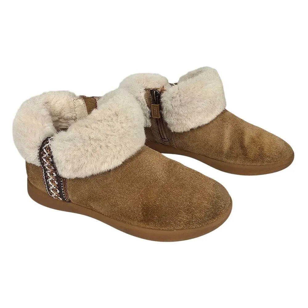 UGG® TODDLER DREAMEE TASMAN BRAID PLUSH ZIP-UP BOOTIES – KIDS SIZE 12